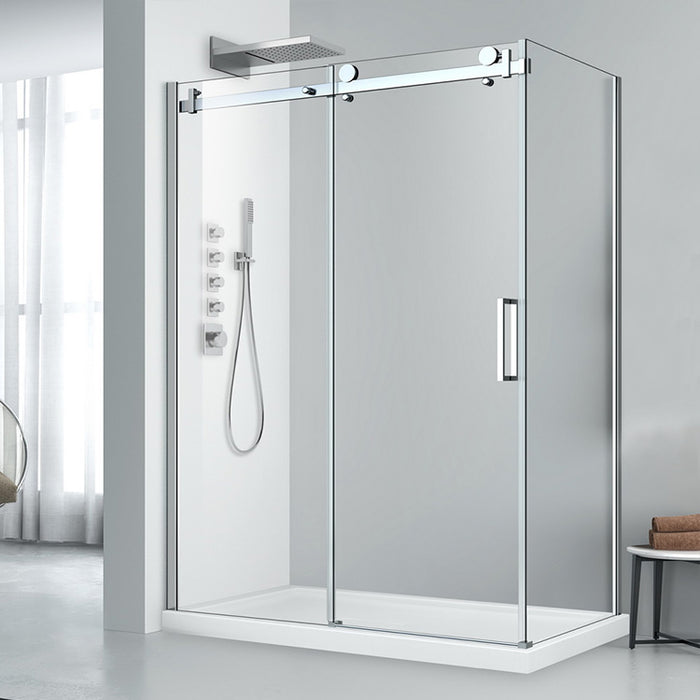 Extension Bathroom Big Roller Bypass Sliding Glass Shower Door